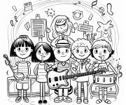 Coloriage Apprendre la musique dans le Conservatoire