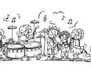 Coloriage Bande de musique