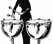 Coloriage Batteur des timbales