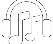 Coloriage et dessins gratuit Casque de musique en &eacute;moji à imprimer