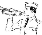 Coloriage Clairon militaire