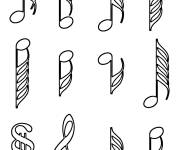 Coloriage Collection de Notes musicales