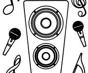 Coloriage Colonne de musique avec des notes