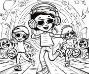 Coloriage Concert de Musique disco groovy