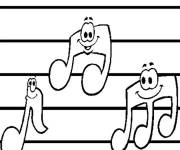 Coloriage Des notes de musique rigolos