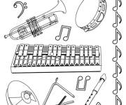 Coloriage Diff&eacute;rentes instruments de musique