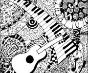 Coloriage El&eacute;ments de musique complexe