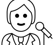 Coloriage &Eacute;moji chanteur pour ce1