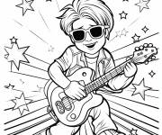 Coloriage Enfant Pop Star