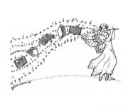 Coloriage F&eacute;e et les notes de musique