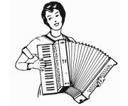 Coloriage Femme joueur d'accord&eacute;on