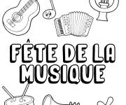 Coloriage f&ecirc;te de la musique cp