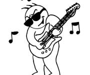 Coloriage Figurine joue de la guitare