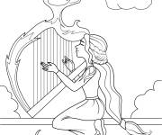 Coloriage Fille de la musique &agrave; t&eacute;l&eacute;charger