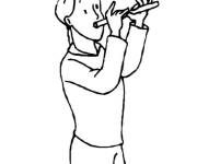 Coloriage et dessins gratuit Fille fl&ucirc;tiste à imprimer