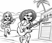 Coloriage Filles musique reggae