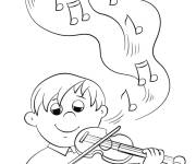 Coloriage Gar&ccedil;on au violon
