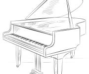 Coloriage Grand piano d&eacute;taill&eacute;
