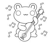 Coloriage et dessins gratuit Grenouille musicienne chibi à imprimer