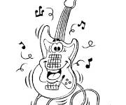 Coloriage Guitare &eacute;lectrique fou de la m&eacute;lodie