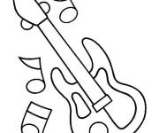 Coloriage Guitare en &eacute;moji