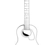Coloriage Guitare espagnole r&eacute;aliste
