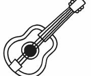 Coloriage et dessins gratuit Guitare instrument de musique au crayon à imprimer