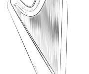 Coloriage Harpe r&eacute;aliste Harpe