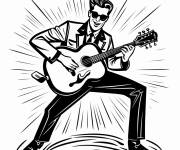 Coloriage Homme musicien de rock des ann&eacute;es 50