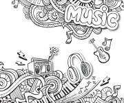 Coloriage Illustration abstrait musique pour adulte