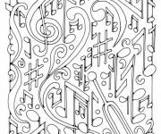 Coloriage Illustration magique de note de musique