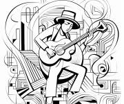 Coloriage Illustration musique Jazz GS