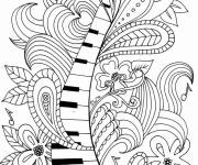 Coloriage Image sur le th&egrave;me de musique pour adulte