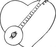 Coloriage Instrument de musique avec un coeur