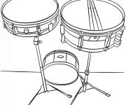Coloriage Instrument de musique Caisses claires