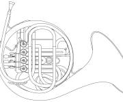 Coloriage Instrument de musique Cor d&rsquo;harmonie