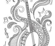 Coloriage Instrument de musique en flamme