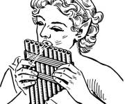 Coloriage Instrument de musique fl&ucirc;te de Pan