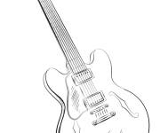 Coloriage Instrument de musique Guitare &eacute;lectrique