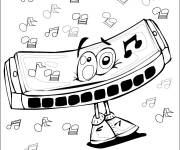 Coloriage Instrument de musique harmonica