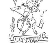 Coloriage Instrument de musique violoncelle