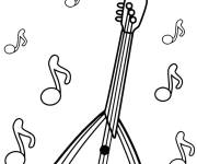 Coloriage Instrument et notes de musique