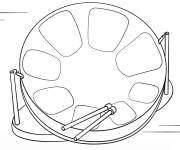 Coloriage Instrument musical Tonneau en acier