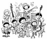 Coloriage Instruments d'orchestre