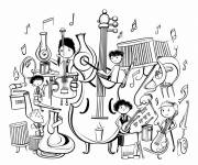 Coloriage Instruments d'orchestre en abstrait