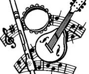 Coloriage Instruments de musique de l'orient