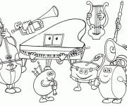 Coloriage Instruments de musique tout dr&ocirc;les