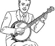 Coloriage Joueur du banjo