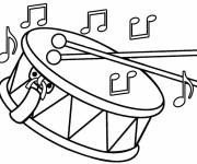 Coloriage La batterie instrument de musique