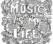 Coloriage La musique est ma vie